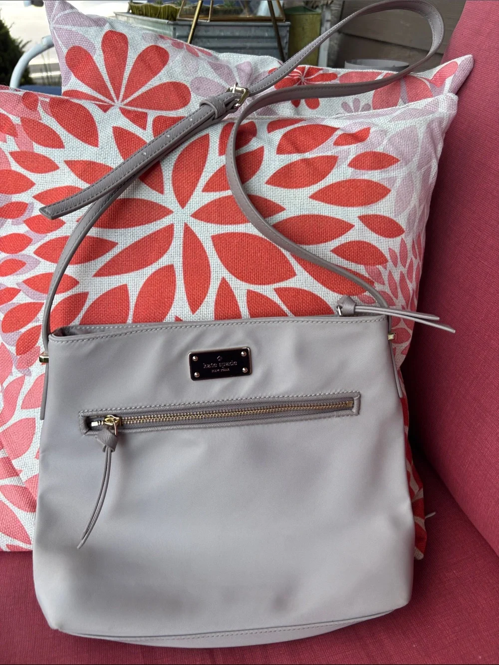 kate spade light taupe crossbody bag
